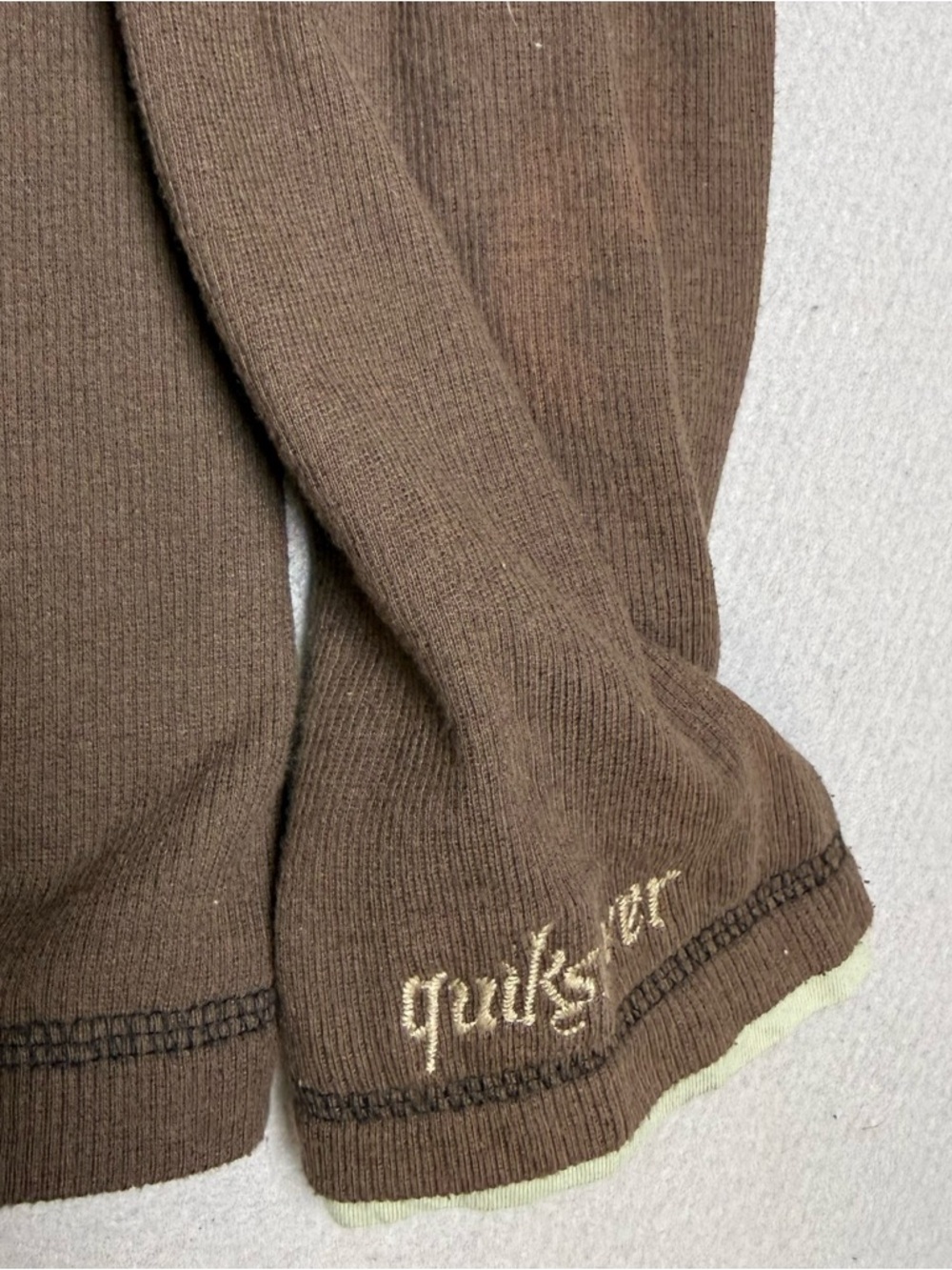Vintage Quiksilver Shirt Men Large Long Sleeve Graphic Y2K Brown Heavy Layered - Picture 4 of 9